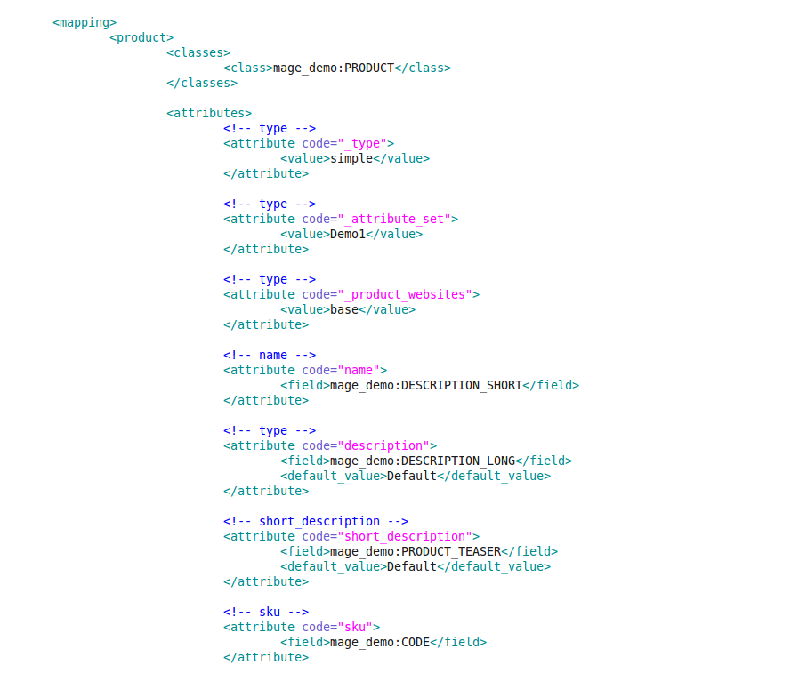 Fieldmapping XML zu Magento Fieldmapping XML zu Magento