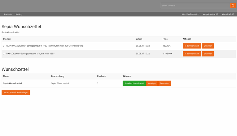 PIM - Shopsystem - Favoritenliste - Wunschliste PIM - Shopsystem - Favoritenliste - Wunschliste