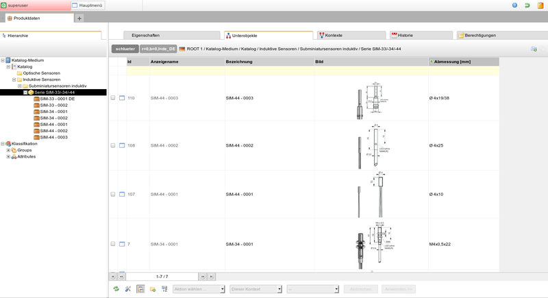 PIM System: Pflege einer gro&szlig;en Zahl von Varianten eines Produkts