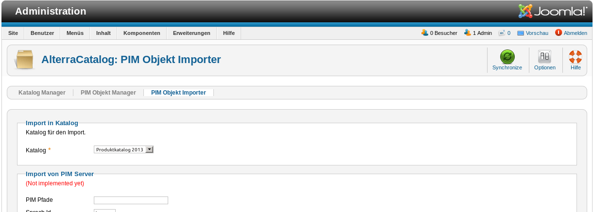 AlterraCatalog - PIM Objekt Importer