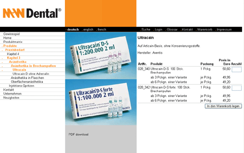 M+W Dental &ndash; Product Preview in Sepia Alterra PIM
