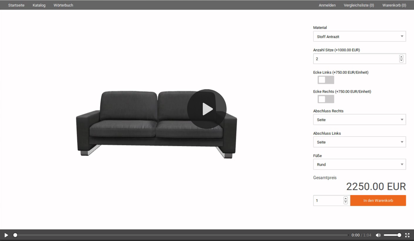 Produktkonfiguration f&uuml;r variantenreiche M&ouml;bel